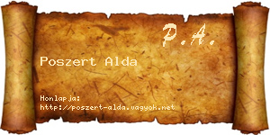 Poszert Alda névjegykártya